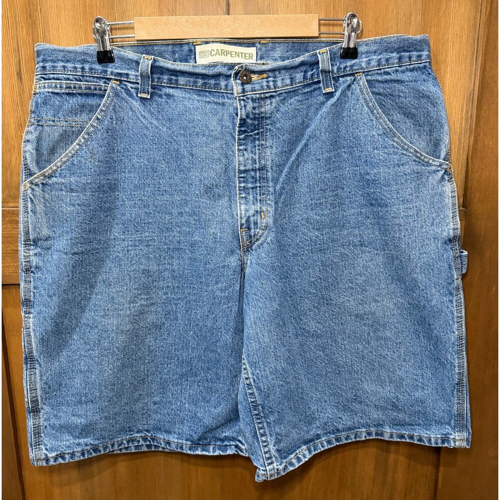 Vintage Faded Glory Carpenter Cargo Jean Denim Shorts Size 40 (10" inseam)